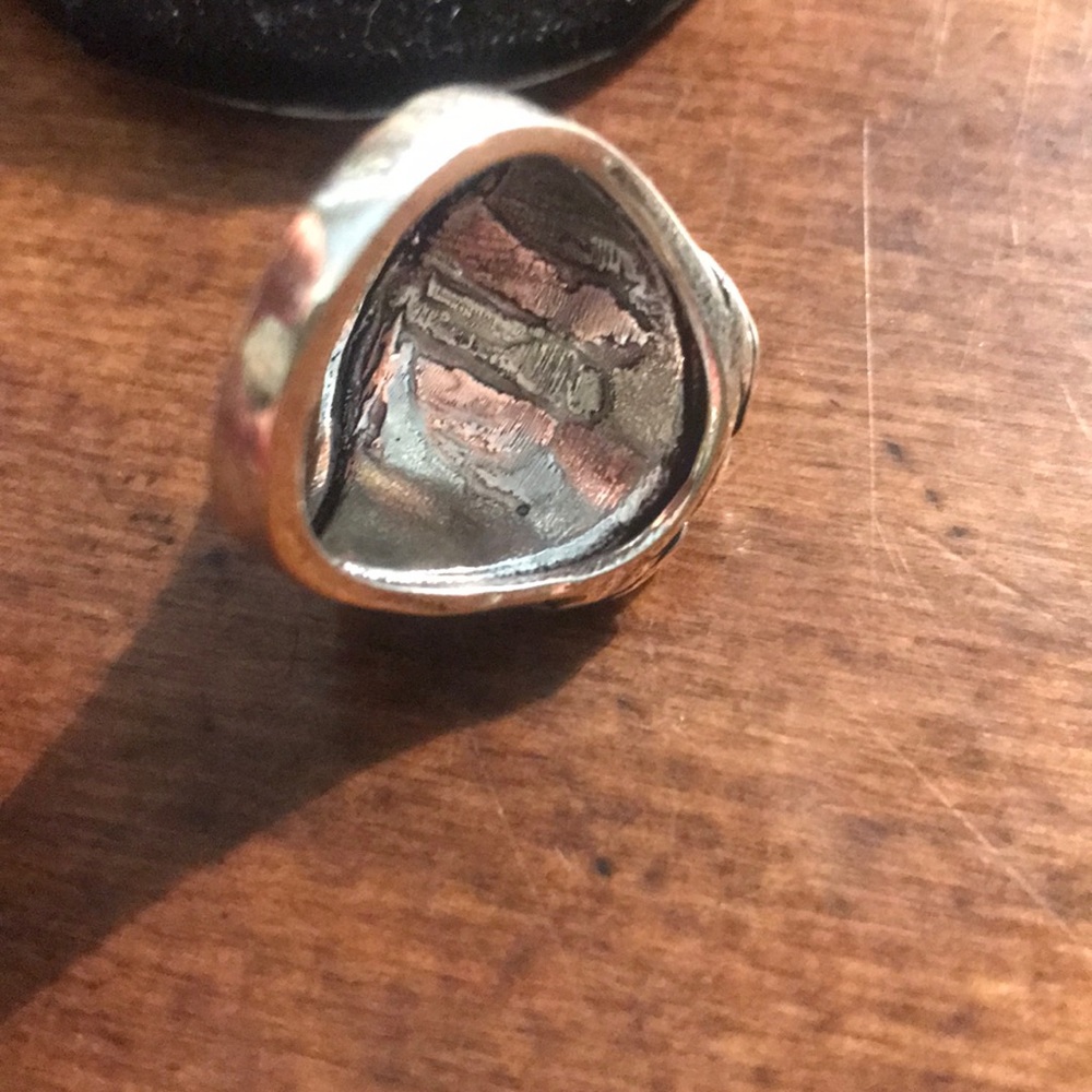 Green dyed Howlite ring - Picture 2 of 5